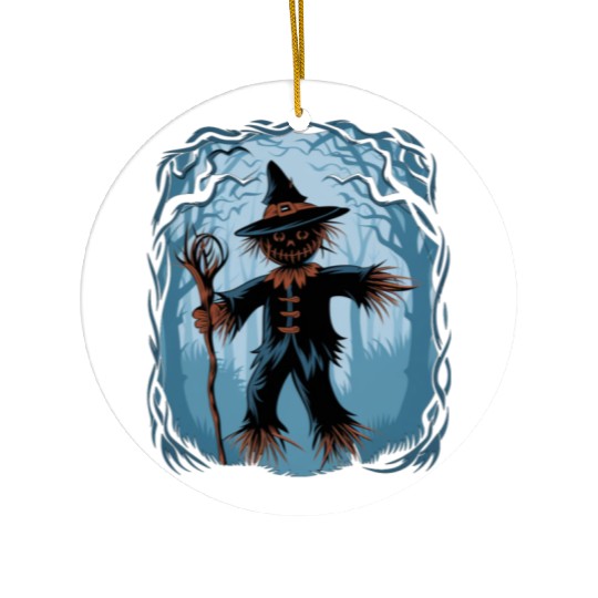 Spooky Halloween Scarecrow Ceramic Ornaments