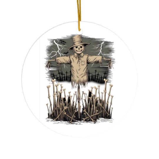 Spooky Halloween Scarecrow Ceramic Ornaments