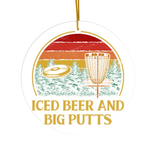Iced Beer and Big Putts Disc Golf Beer Lover Golfe Ceramic Ornaments