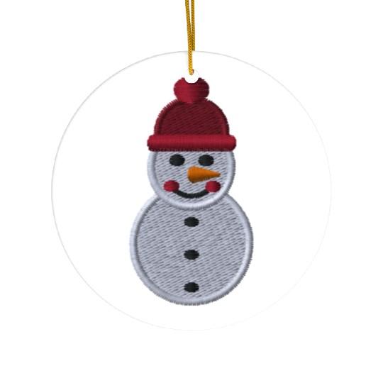 Snowman embroidered Ceramic Ornaments