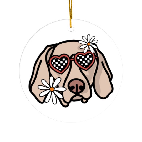 Weimaraner Retro Dog Ceramic Ornaments