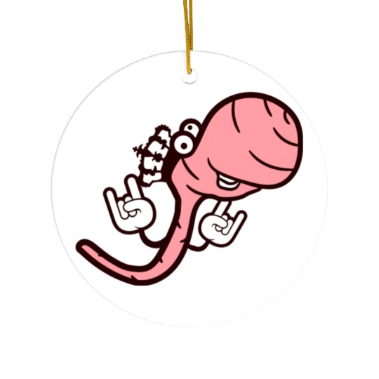 Cute Cool Worm Crown King Party Animal Fun Monster Ceramic Ornaments