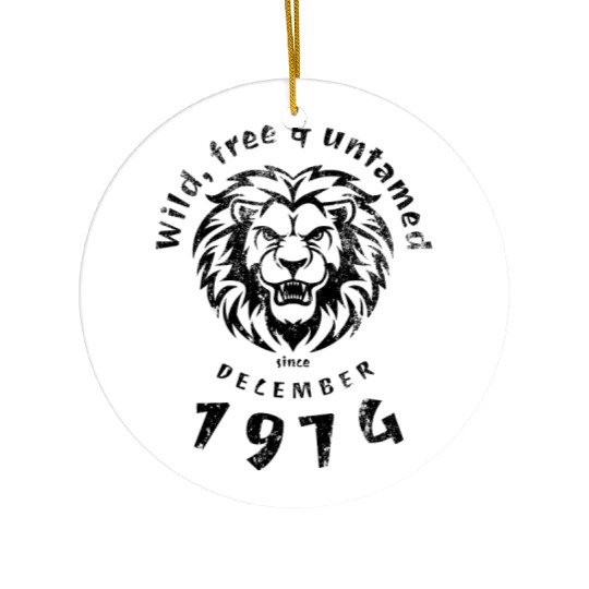 50th birthday Wild, free & untamed since 12/1974 Ceramic Ornaments