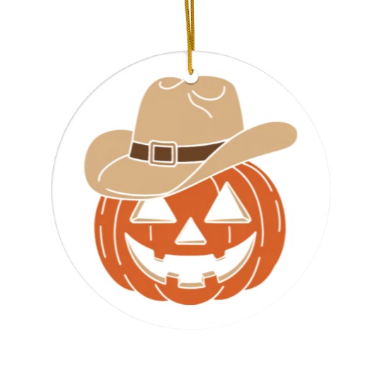 Howdy Pumpkin Halloween Ceramic Ornaments