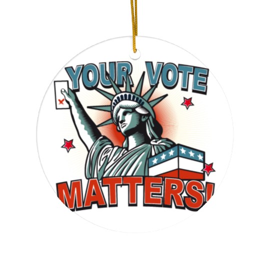 Statue of Liberty & voting card -Your Vote Matters Ceramic Ornaments