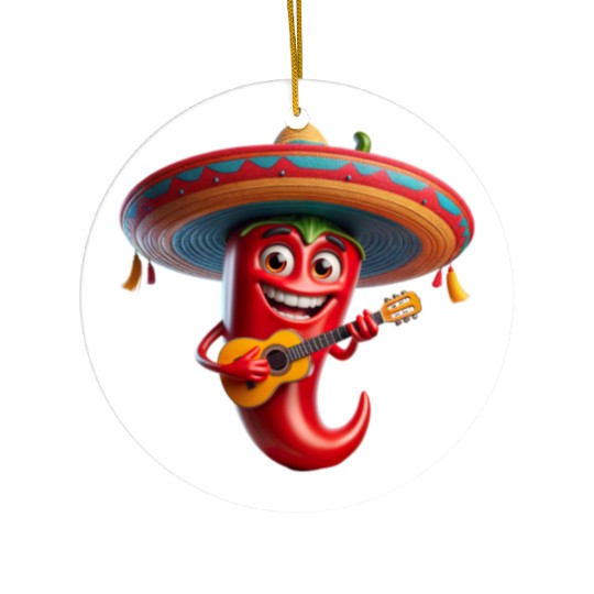 Spicy Mariachi Pepper Ceramic Ornaments
