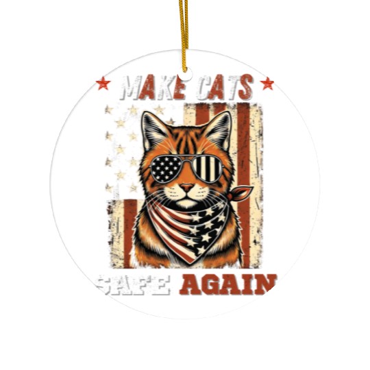 Make Cats Safe Again 2024 Presidential Election Ceramic Ornaments