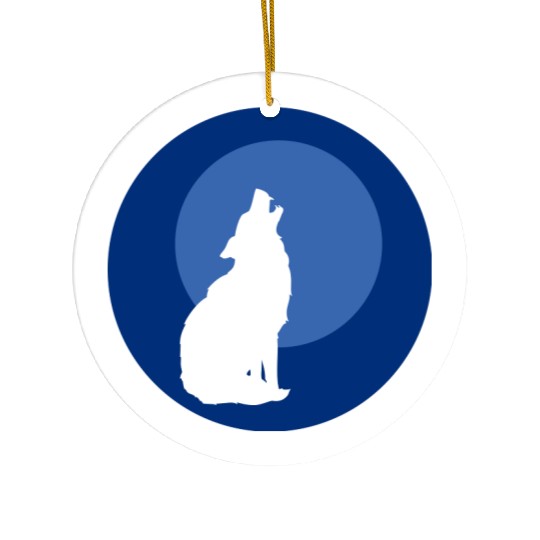 Wolf Moon Nature Vector Ceramic Ornaments