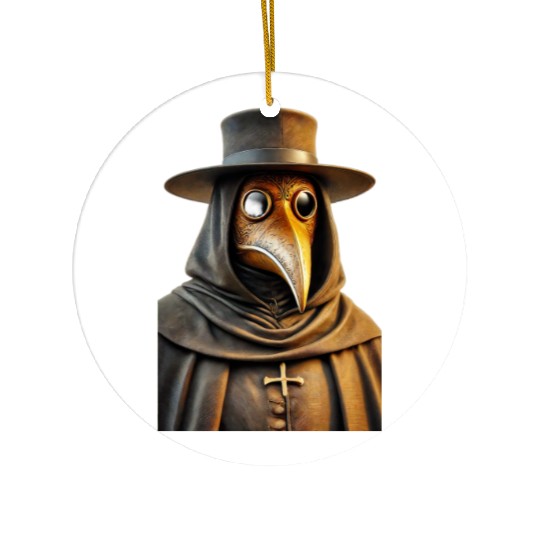 Golden Plague Doctor Ceramic Ornaments