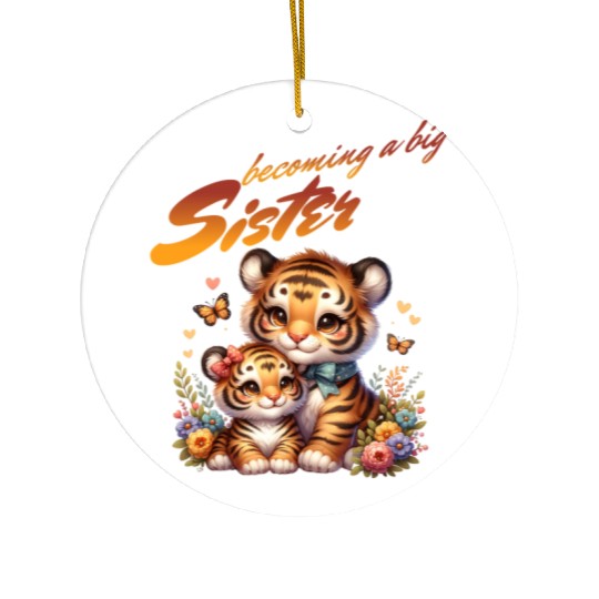 Soon I Will Be A Big Sister Sweet Tigers Ceramic Ornaments