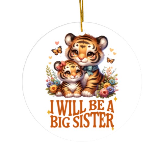 I'm Going To Be A Big Sister Cute Tiger Ceramic Ornaments