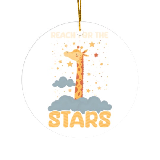 Giraffe Reach For The Stars Ceramic Ornaments