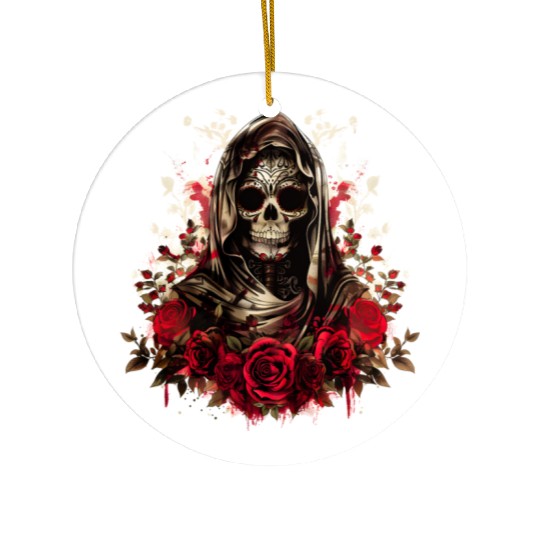 Santa Muerte Folk Saint Ceramic Ornaments