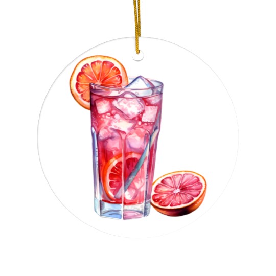 Grapefruit Citrus Cocktail Ceramic Ornaments