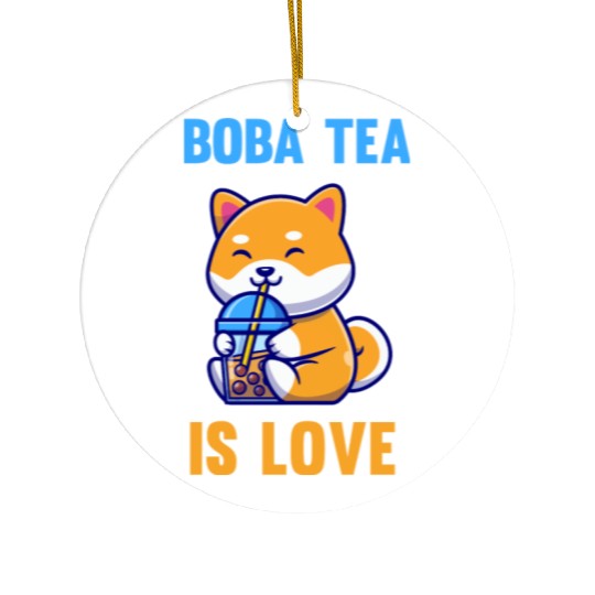 Boba Tea is love Ceramic Ornaments