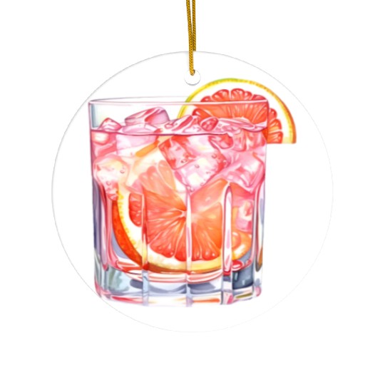 Grapefruit Citrus Cocktail Ceramic Ornaments