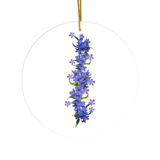 evergreen blue flowers blue blooms Ceramic Ornaments