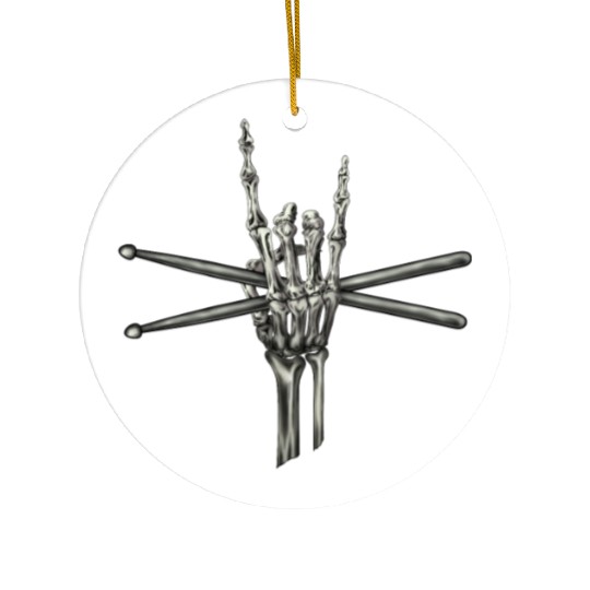 Skeleton Hand Drumsticks Ceramic Ornaments