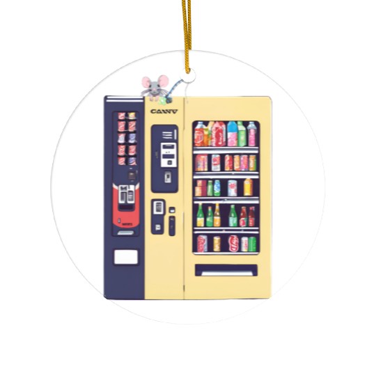 Japanese vending machine with little friend. Ceramic Ornaments