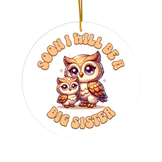 Soon I Will Be A Big Sister Sweet Tiger Ceramic Ornaments