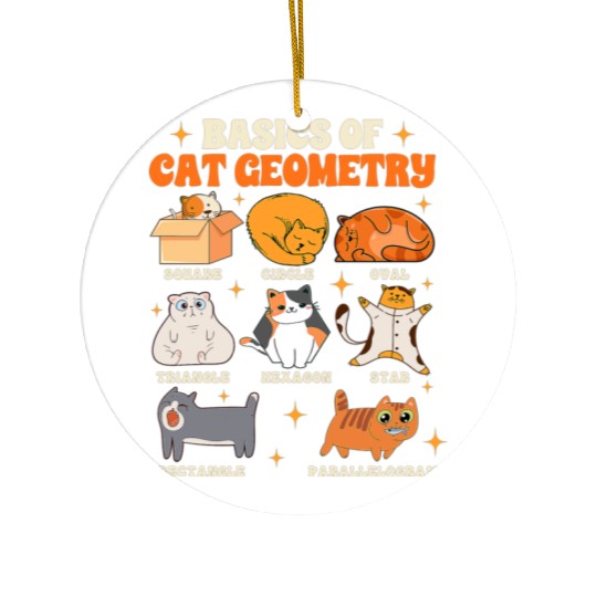 Math Teacher Life Teaching Basics Of Cat Geometry Ceramic Ornaments