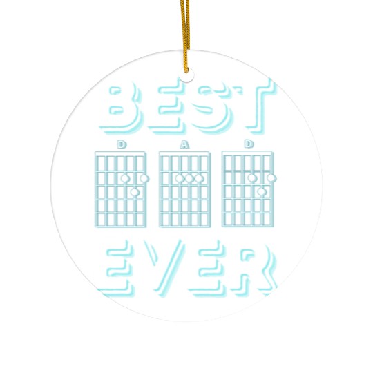 Best Dad Ever Guitar Notes Ceramic Ornaments
