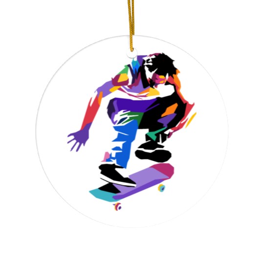 Skateboarding Silhouette Ceramic Ornaments