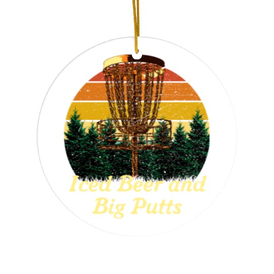 Iced Beer and Big Putts Disc Golf Beer Lover Golfe Ceramic Ornaments