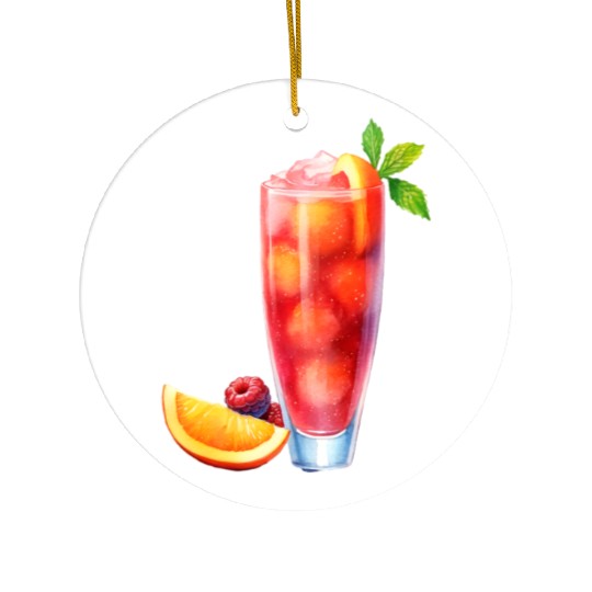 Berry Citrus Cocktail Ceramic Ornaments