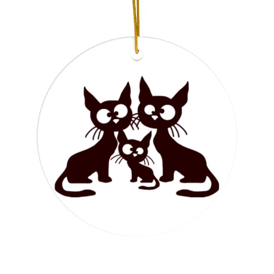 Crazy cat mom dad kitten child kitten family team Ceramic Ornaments