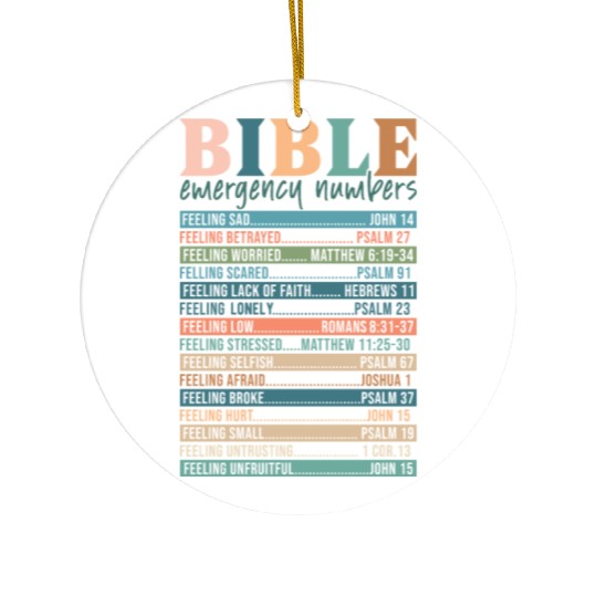 Bible Emergency Numbers Ceramic Ornaments