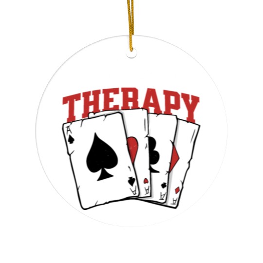 Poker Night Therapy Card Game Ceramic Ornaments