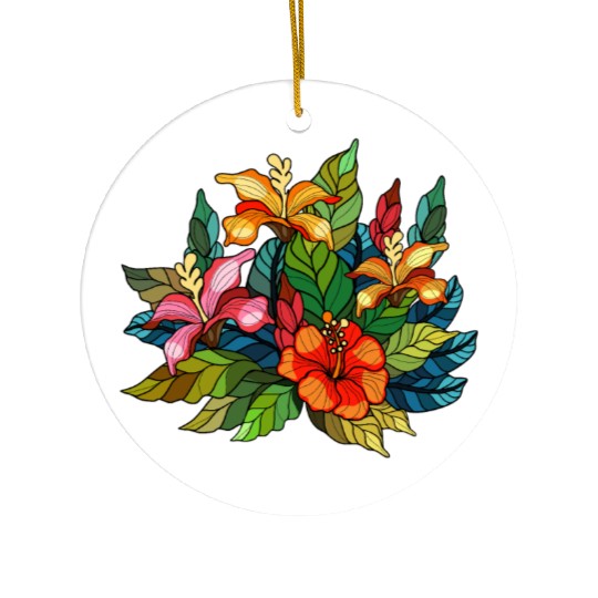 Hibiscus bouquet Ceramic Ornaments