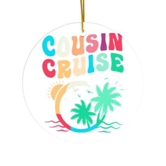 Palm Tree Summer Beach Trip Cousin Cruise Squad Ceramic Ornaments