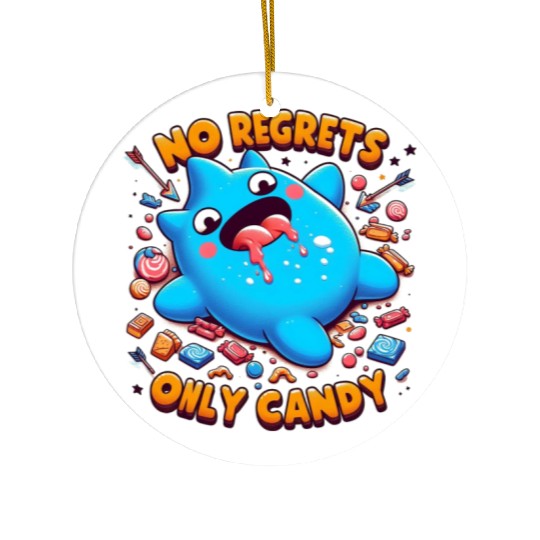 Stitch Halloween No Regrets Only Candy Ceramic Ornaments
