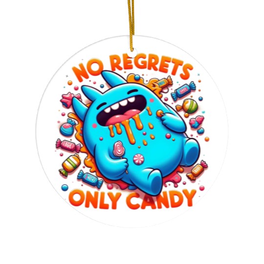 Disneyland Stitch Halloween No Regrets Only Candy Ceramic Ornaments