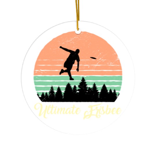 Ultimate Frisbee Vintage Retro Sunset Ceramic Ornaments