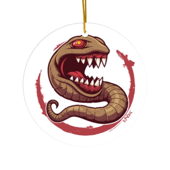 The Communist Worm: Comrade of Horror Ceramic Ornaments