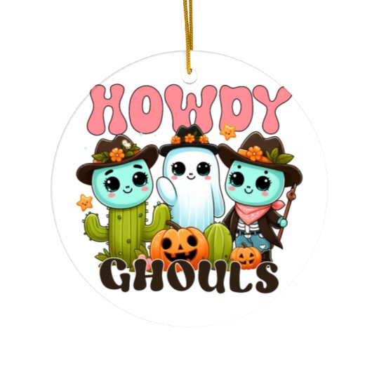 Howdy Ghouls Ceramic Ornaments