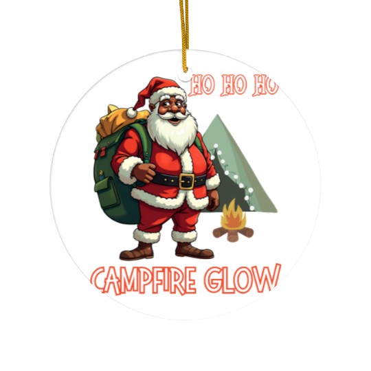 Ho Ho Ho campfire glow. Ceramic Ornaments