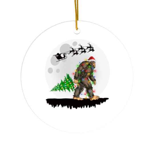 Bigfoot Christmas Tree Lights Believe Sasquatch Ceramic Ornaments