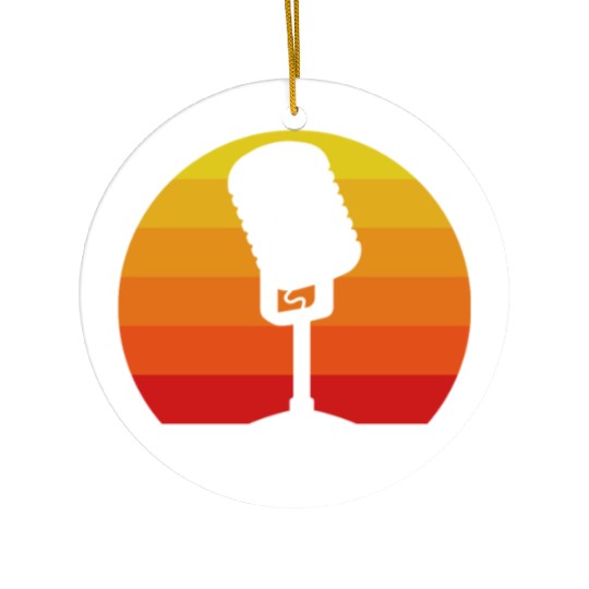 Retro Microphone Design For Music Lovers Ceramic Ornaments