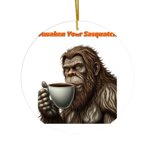 Awaken Your Sasquash Coffee First Ceramic Ornaments