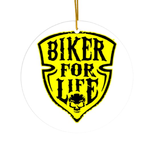 Biker For Life Shield LIKE US ON FACEBOOK # Ceramic Ornaments