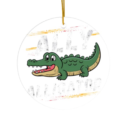 Funny Reptile Pride Month LGBT Ally Cute Alligator Ceramic Ornaments