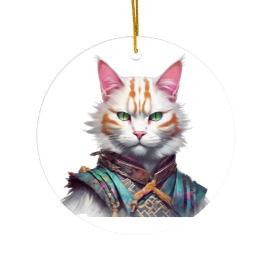 Samurai Cat Guardian Ceramic Ornaments