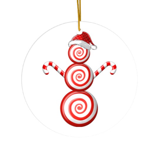 Funny Christmas Ceramic Ornaments Peppermint Candy Snowman