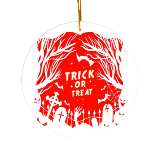 Trick or Treat Graveyard Ceramic Ornaments