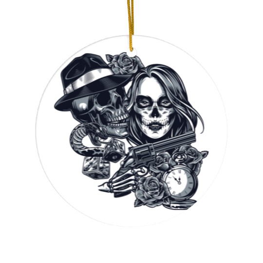 Chicano Street Art Graphic Ceramic Ornaments