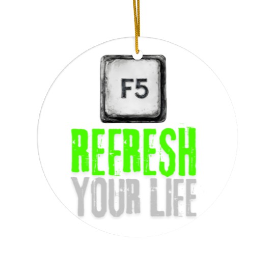 Computer Keyboard F5 Refresh Your Life Ceramic Ornaments